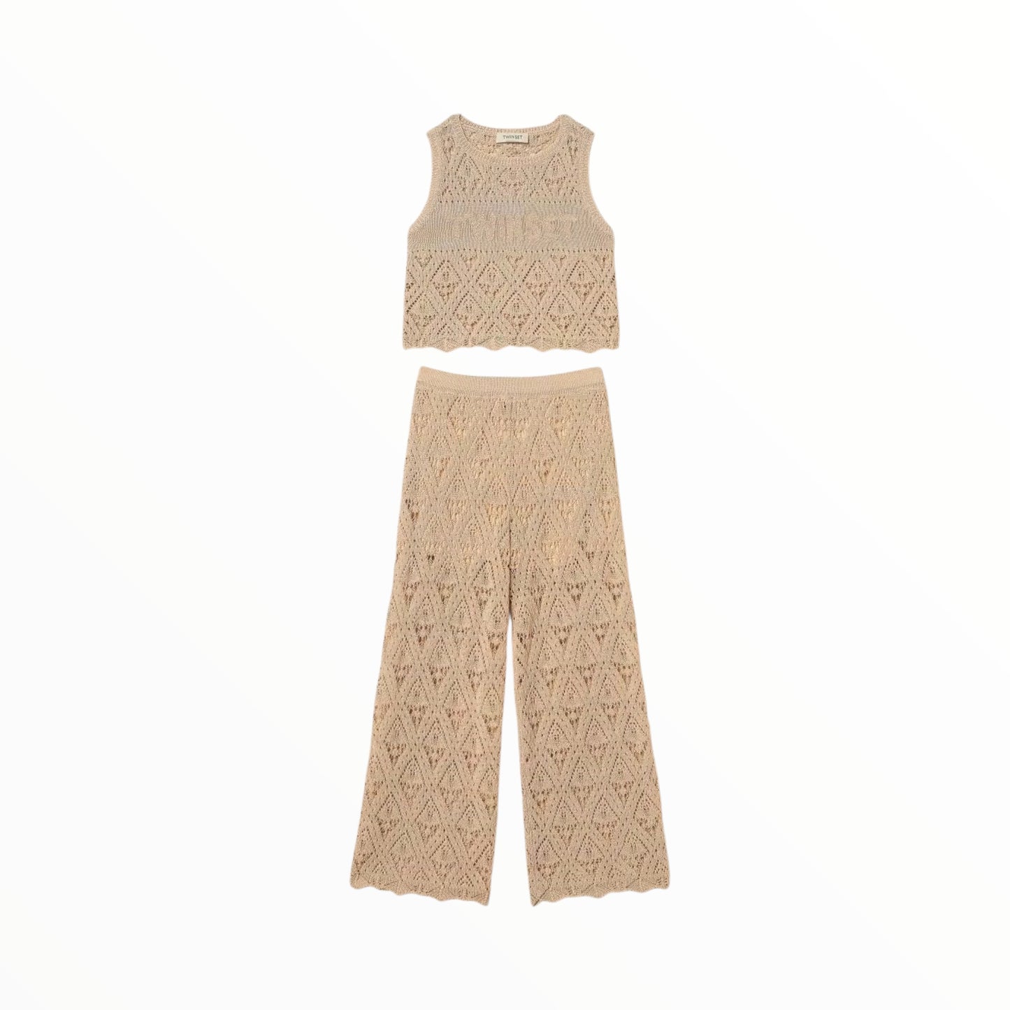 Completo in maglia rombi Twinset