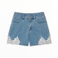 Pantaloncini in jeans con pizzo Twinset