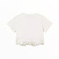 T-Shirt con pizzo e logo Twinset