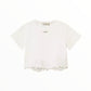 T-Shirt con pizzo e logo Twinset