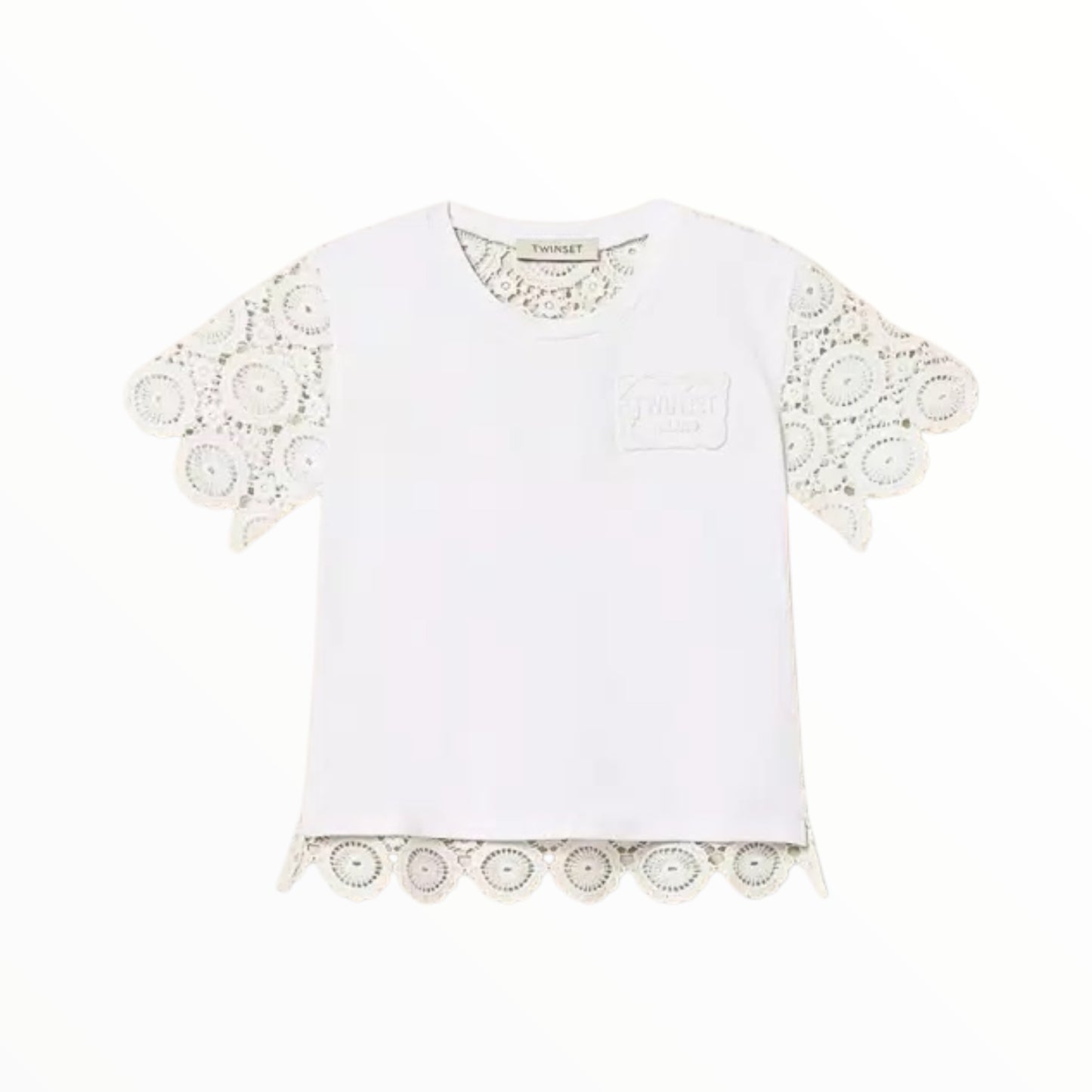 T-shirt Twinset con maniche in macramè