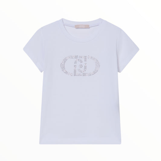 T-Shirt logo e strass Liu Jo