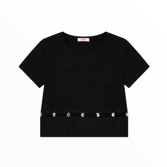 T-Shirt con castoni gioiello Liu Jo