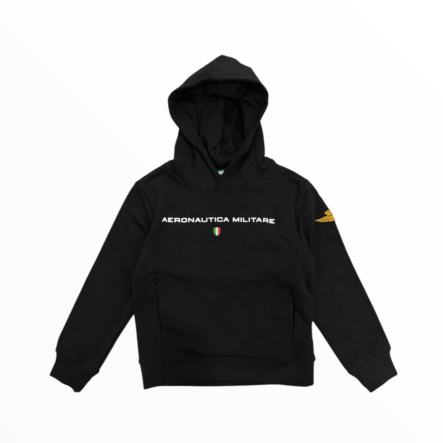 Felpa con cappuccio Aeronautica Militare nera