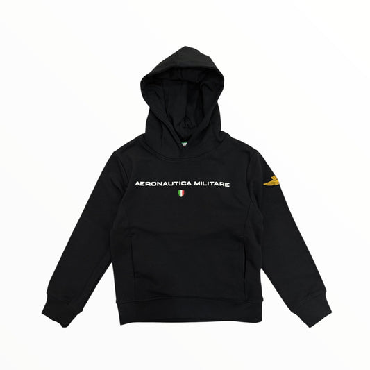 Felpa con cappuccio Aeronautica Militare nera