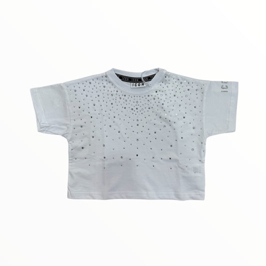 T-Shirt Icon con strass ragazza