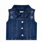 Gilet in denim con ricami gioiello Liu Jo