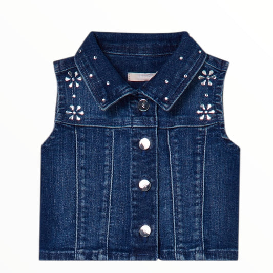 Gilet in denim con ricami gioiello Liu Jo