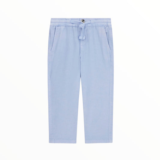 Pantalone misto lino celeste Guess