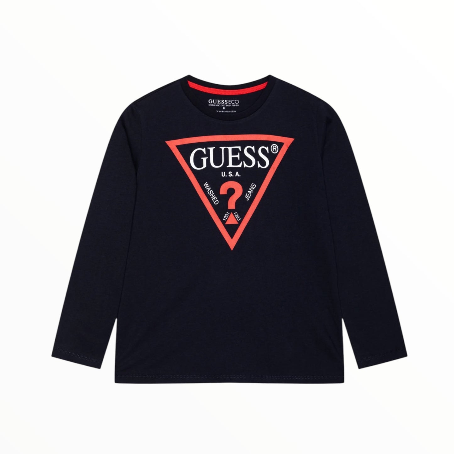 T-Shirt blu manica lunga Guess