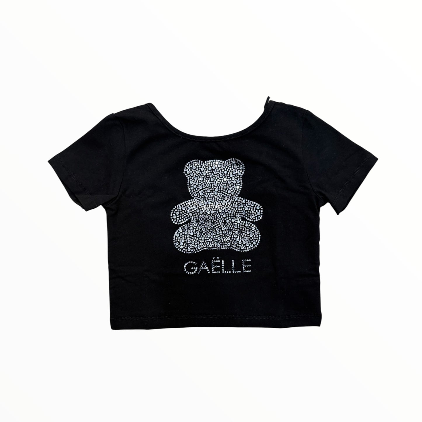 T-Shirt crop Gaelle con strass