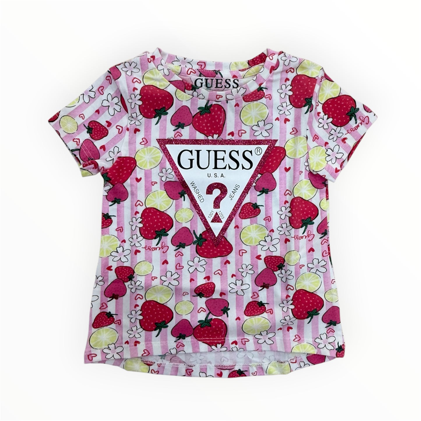 T-Shirt Guess a righe fragole