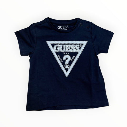 T-Shirt Guess blu con paillettes argento